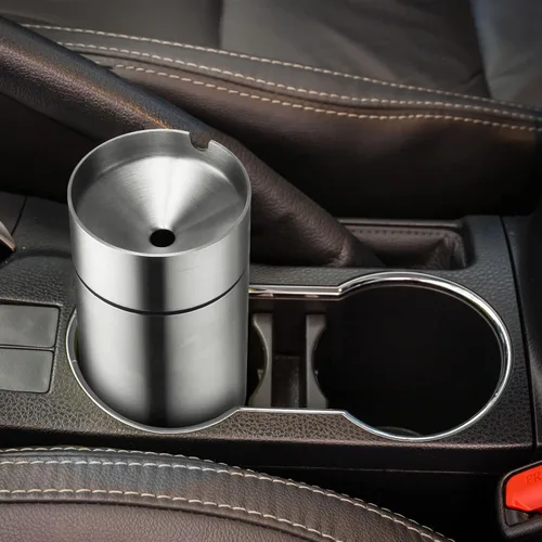 Miniatura 5 de 2 tazas de acero inoxidable para automóvil con tapa, portavasos, desmontable, resistente al viento, cubo para viajes al aire libre, oficina en casa