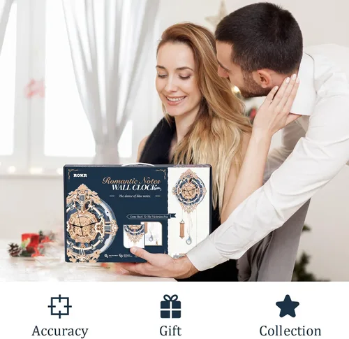 Miniatura 8 de ROKR Rompecabezas de madera 3D para adultos, reloj de rompecabezas de madera, kits de modelos de construcción mecánica, kits de modelos