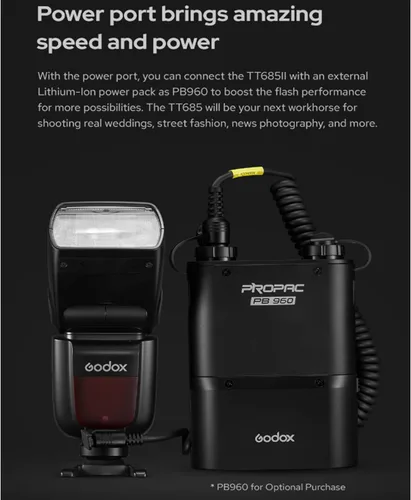 Miniatura 6 de Godox TT685II-C Flash para cámara Canon Flash Speedlite, E-TTL 2.4G inalámbrico GN60 HSS, 2.4G inalámbrico X sistema compatible con Canon 6D 7D 50D