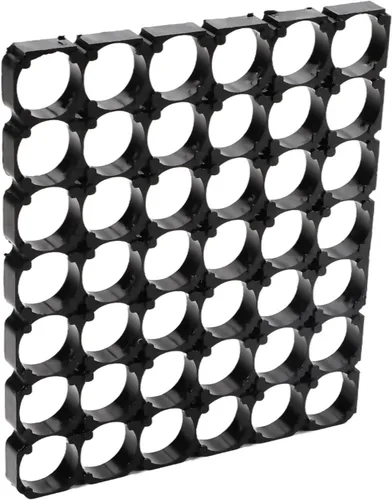 Miniatura 5 de Bettomshin 5 unids 10x10 celda espaciador 18650 batería de litio soporte de plástico soporte para batería DIY paquete 0.728 in agujero diámetro