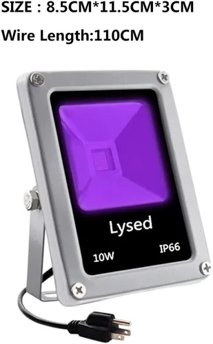 Miniatura 4 de Paquete de 5 luces LED negras de 10 W, luz de inundación de luz negra con enchufe, impermeable IP66 para exteriores, luz negra para fiesta de baile