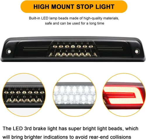 Miniatura 3 de luces LED de freno traseras de reemplazo para Ram 1500 (1994-1997,1999-2001), Ram 2500/3500 (1994-1997,1999-2002) lámpara de alto montaje central