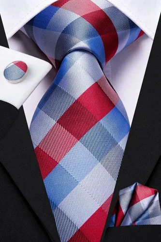 Miniatura 135 de Dubulle Corbata tejida de cachemira para hombre y gemelos de pañuelo para hombre, conjunto de gemelos para boda formal y negocios