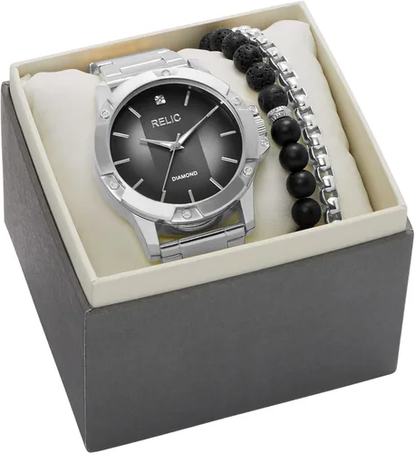 Miniatura 4 de Relic by Fossil - Reloj de vestir Rylan para hombre, de cuarzo de acero inoxidable con detalle de diamante
