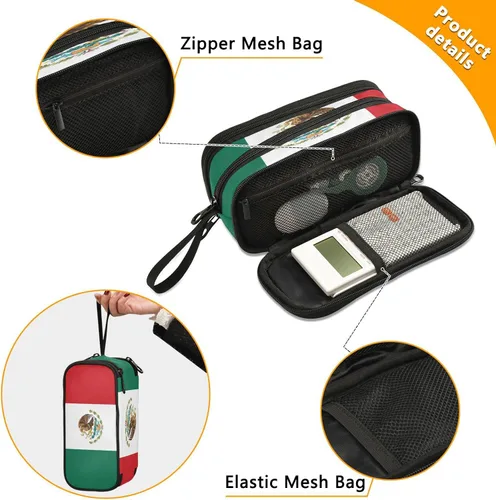 Miniatura 3 de Fisyme Estuche de lápices personalizado con bandera de México, caja de gran capacidad para bolígrafos, bolsa de maquillaje, organizador