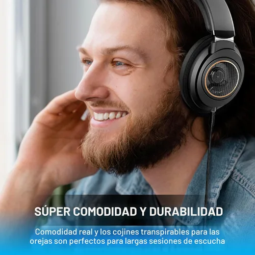 Miniatura 4 de Philips SHP9600 - Audífonos con cable, ajuste cómodo, parte trasera abierta, controladores Neodimio de 50 mm (SHP9600/00)