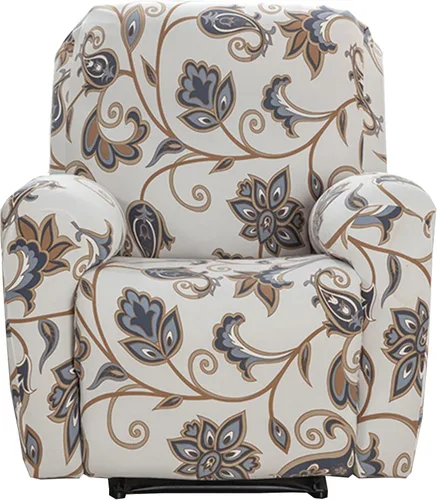 Miniatura 67 de CRFATOP Funda para sillón reclinable con estampado floral con bolsillos, funda única para sillón reclinable, 4 piezas, funda para sillón reclinable