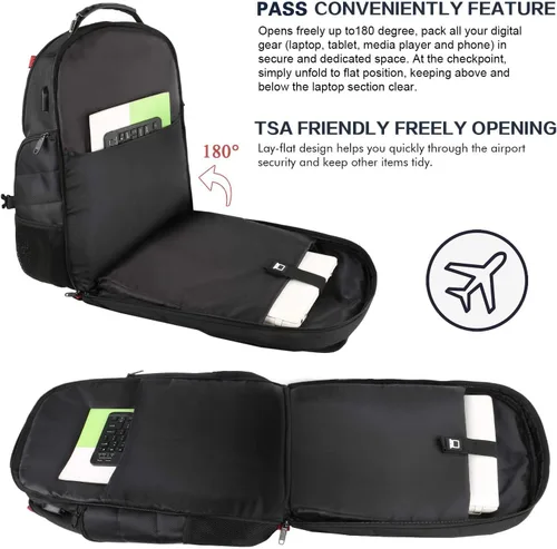 Miniatura 6 de MATEIN Mochila para hombre, mochila extra grande para laptop con puerto USB, mochilas de viaje para mujeres, bolsa antirrobo para computadora