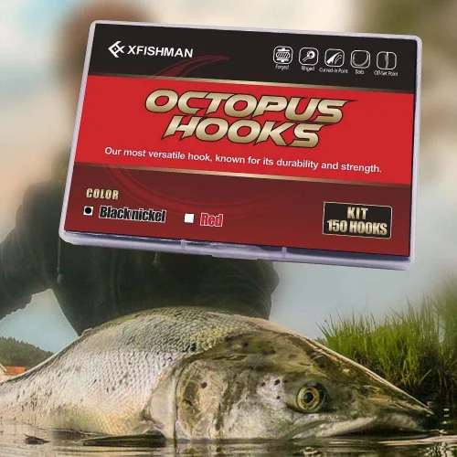 Miniatura 5 de Octopus-Hook-Fishing-Beak-Circle-Hooks-Set-Saltwater-Freshwater-Red-Black 150 Pack