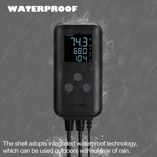 Miniatura 3 de Termostato de reptil, controlador de temperatura de invernadero, termostato digital impermeable para fermentación de cerveza casera, incubación