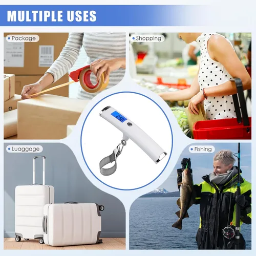 Miniatura 2 de Báscula digital de equipaje para viaje, báscula de peso de mano para equipaje con función de tara, peso de equipaje de viaje de 110 libras, báscula