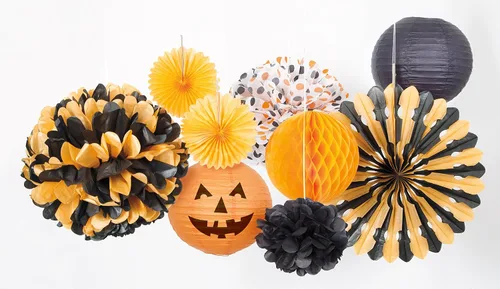 Miniatura 4 de Mini decoración de papel de hojaldre negro (3 unidades) – Material llamativo y de alta calidad – Perfecto para eventos y decoración de fiestas