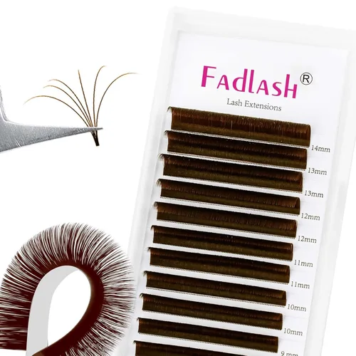 Miniatura 16 de Extensiones de pestañas con volumen, pestañas fáciles de abanico, rizo C, extensiones de volumen, extensiones de pestañas de colores de imitación