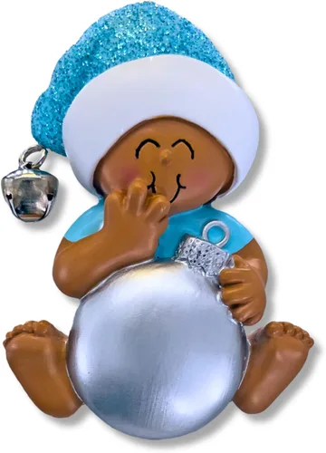 Miniatura 3 de Ornaments by Elves - Adornos de Bola de Navidad Azul Bebé Personalizados 2025 - Bolas Azules Personalizadas para Bebé Niño Decoraciones de Navidad