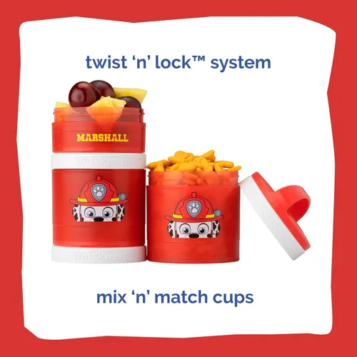 Miniatura 3 de Whiskware PAW Patrol - Contenedores apilables para bebés, niños y niños pequeños, 3 tazas apilables para aperitivos para la escuela y los viajes