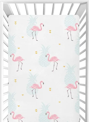 Miniatura 34 de CaTaKu Sábanas de cuna para niñas y niños – Sábanas de bebé bohemias con flores silvestres, sábanas de colchón neutro para cuna para cama