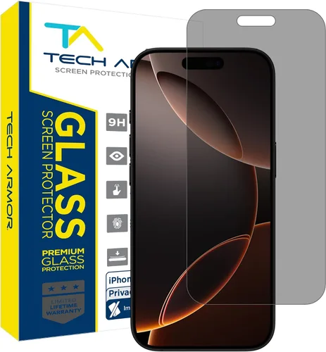 Miniatura 8 de Tech Armor 1 paquete de protector de pantalla de vidrio balístico de privacidad compatible con Apple iPhone 14 (2022), iPhone 13 y iPhone 13 Pro