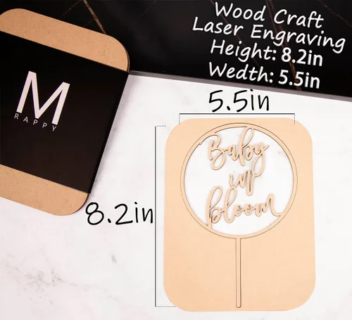 Miniatura 2 de Baby in Bloom - Decoración de pastel de madera para baby shower, perfecta para baby showers, fiestas de revelación de género para niños y niñas