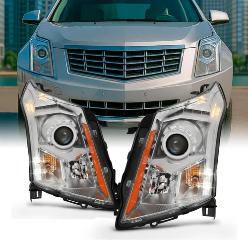 AKKON - Para 2010-2016 Cadillac SRX Estilo de fábrica OE Reemplazo de lámparas de faro tipo halógeno para lado del conductor y pasajero, par
