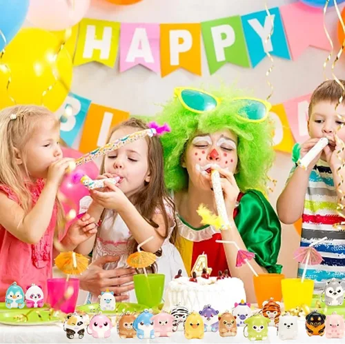 Miniatura 7 de Paquete de 20 llaveros de animales esponjosos, juguetes para fiestas, mini animales, alivio del estrés, juguetes para apretar, regalo de cumpleaños