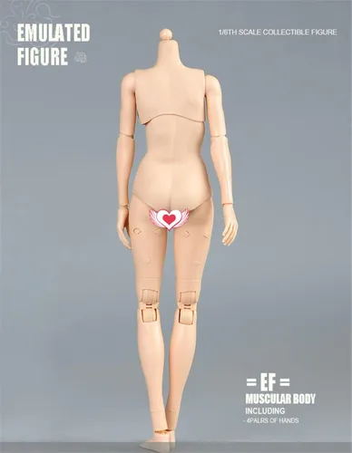 Miniatura 8 de Cuerpo de figura femenina a escala 1/6, piel pálida femenina busto grande medio sin costuras figura de acción flexible colección de muñecas
