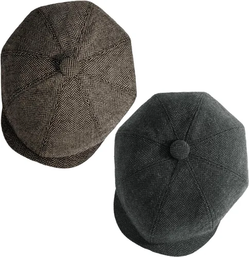Miniatura 11 de Gorra de taxista Senker Fashion para hombre, gorra irlandesa clásica de 8 paneles de mezcla de lana para hombre mayor