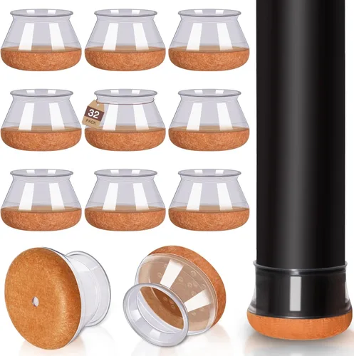Miniatura 10 de Protectores de suelo para patas de silla cuadrados, protectores de suelo para patas de silla de silicona, tapas de fieltro, fortalecimiento