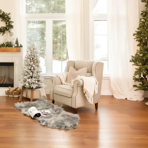 Miniatura 3 de Super Area Rugs - Alfombra de piel de oveja suave y esponjosa Gris oscuro