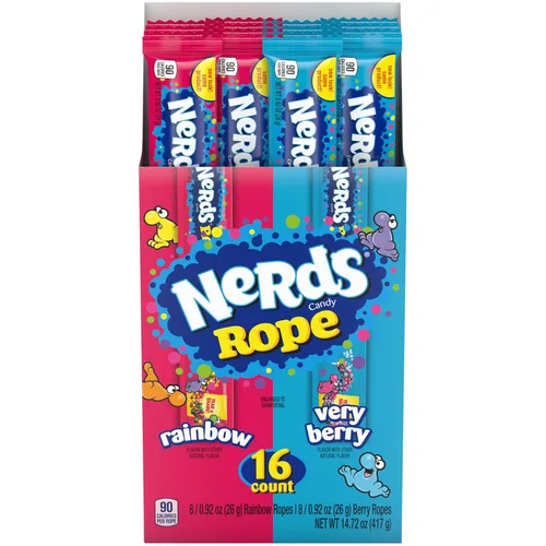 Miniatura 8 de NERDS Cuerda, caramelo, caja variada, arcoíris y muy bayas, 0.92oz (16 unidades)