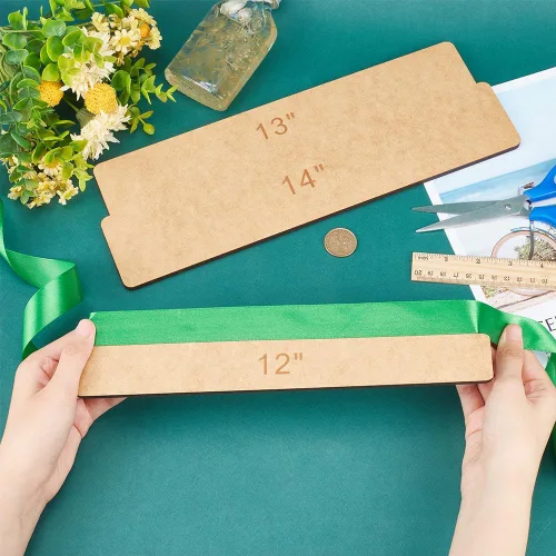 Miniatura 3 de BENECREAT 2 tablas de medición de cinta de 10, 12, 13 y 14 pulgadas, tablero de cola de cinta, tablero de medición de madera MDF para suministros