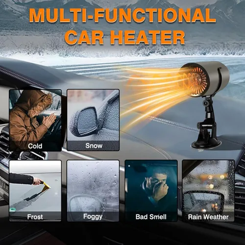 Miniatura 3 de Descongelador de parabrisas portátil de 12 V 150 W giratorio 180° para automóvil, SUV, camión, caravana, remolque, se conecta al encendedor
