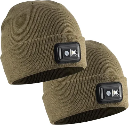 Miniatura 12 de POWERCAP - Sombrero LED con luz de 150 lúmenes, forro polar recargable con faro incorporado brillante, impermeable, cálido, talla única Mossy Oak