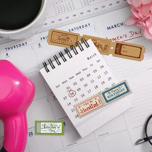 Miniatura 7 de INFUNLY Palabras sellos y troqueles de corte de vacaciones y sellos transparentes para hacer tarjetas, bricolaje, álbumes de recortes, decoración