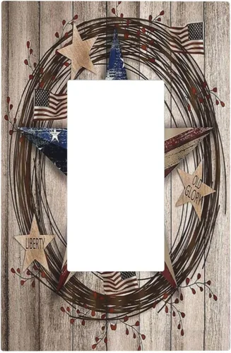 Miniatura 142 de Cubiertas decorativas para placa de interruptor, bandera estadounidense, receptáculo de 1 banda, placa de pared dúplex, cubierta de interruptor