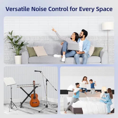 Miniatura 4 de Vieshful Paneles acústicos autoadhesivos – Paneles de pared insonorizantes de alta densidad de 12 x 12 x 0.4 pulgadas, panel de pared acústico