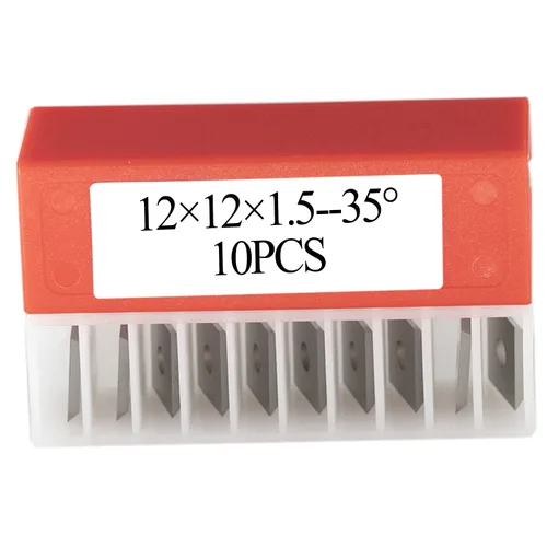 Miniatura 7 de 0.472 in Plaza Carburo Insertos Cortadores Cuchillos Cuchillos Cuchillos 12 × 12 × 0.059 in-35 ° para carpintería espiral/cepillo helicoidal Cabezal