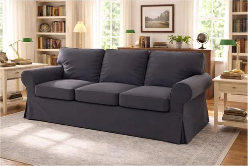 Miniatura 2 de Funda de sofá de algodón pesado UPPLAND (no EKTORP) para sofá Loveseat, reemplazo compatible con funda de sofá IKEA UPPLAND (Uppland Loveseat Azul)
