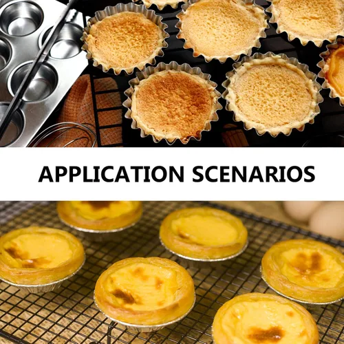 Miniatura 9 de Hemoton Envoltorio de tarta de huevo, 12 piezas de tarta de huevo, mini moldes de acero inoxidable, mini tartaleta de tartaleta, pastel de tartaleta