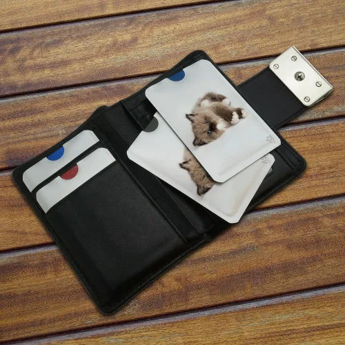 Miniatura 3 de Miradoll Ragdoll Gatito Gato Marrón Lazy Tarjeta de Crédito RFID Blocker Holder Protector Billetera Monedero Fundas Set de 4