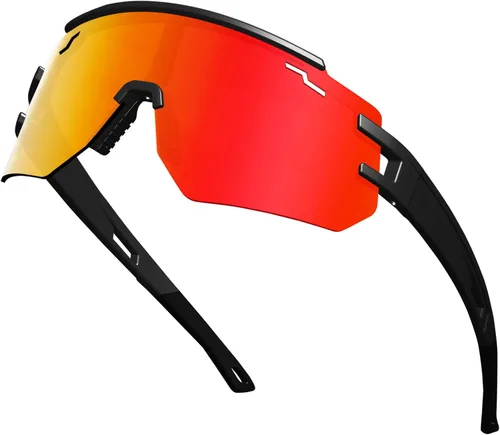 Miniatura 16 de Gafas de sol polarizadas de béisbol para hombres y mujeres, gafas de sol deportivas UV400, softbol, correr, ciclismo, MTB Naranja&Azul