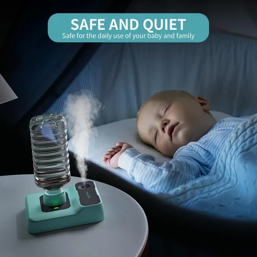 Miniatura 6 de Humidificador de viaje, pequeño humidificador portátil para plantas, dormitorio, oficina, hotel o automóvil, 5000 mAh, funciona con batería, mini