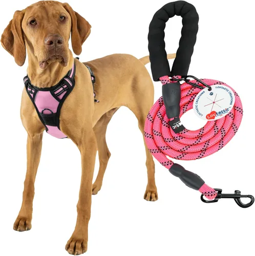 Miniatura 11 de Arnés sin tirones para perro, con correa fuerte y duradera y soporte para bolsas de excrementos, juego de 3 piezas Arnés reflectante sin