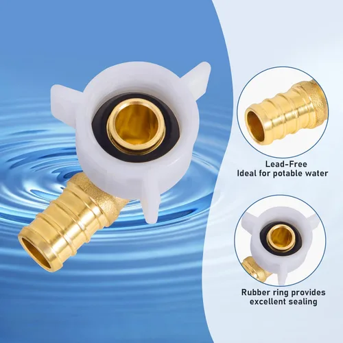 Miniatura 3 de PEX - Codo giratorio roscado hembra de 1/2 x 1/2 pulgada NPT NPSM, accesorios Pex de 1/2 pulgada 90 grados, adaptador hembra giratorio de 1/2