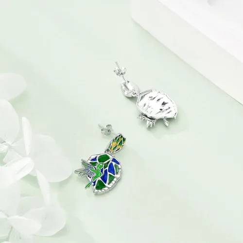 Miniatura 4 de CRMAD Aretes colgantes de plata de ley para mujer de ajolotlcolibríluciérnaga