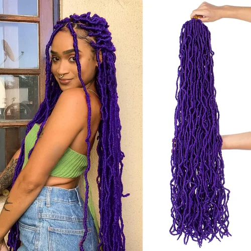 Miniatura 24 de ZRQ Extensiones de cabello sintético de ganchillo de 36 pulgadas, 3 paquetes, color negro natural, preenlazadas, largas, de diosa, sintéticas, 1b#