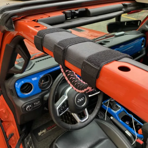 Miniatura 6 de 4 asas de agarre de barra antivuelco compatibles con Jeep Wrangler JLU JK JKU TJ YJ LJ JT JL y Gladiator JT 1987-2021 UTV y ATV, se adapta a barras