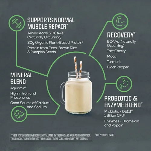 Miniatura 4 de Sunwarrior Proteína orgánica a base de plantas Proteína orgánica vegana en polvo con aminoácidos BCAA más minerales de recuperación y botánicos