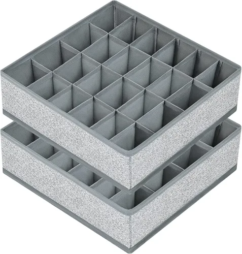 Joyoldelf Organizador de Cajones de Calcetines Organizador de Ropa Interior, Organizador de Armario Plegable de 24 Celdas Cajas de Almacenamiento de