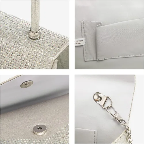 Miniatura 6 de Dasein Bolso de noche para mujer, embragues de fiesta, bolsos de boda, cóctel, baile de graduación, bolsos con purpurina esmerilada