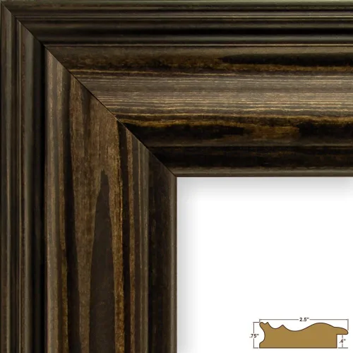 Miniatura 2 de Craig Frames Potomac - Marco de fotos marrón nogal americano de 5 x 7 pulgadas con paspartú para mostrar una foto de 4 x 6 pulgadas